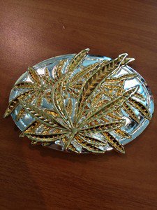 Belt Buckle Weed Pot Leaf Marijuana