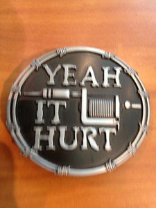 YEAH IT HURT Tattoo Machine Belt Buckle Unique Metal New Hip Cool