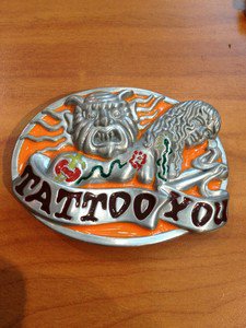 Pewter Belt Buckle novelty Tattoo You Tattooed Lady NEW