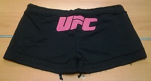 Ladies UFC black cotton fleece drawstring workout shorts womens Medium