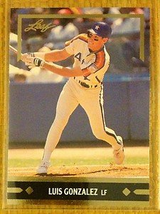 LUIS GONZALEZ Astros Diamondbacks 1991 Leaf Gold Rookies card