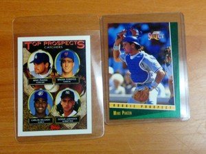 2 MIKE PIAZZA Los Angeles Dodgers Mets rookie cards 1993 Score Select & Topps