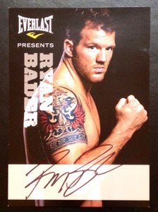 UFC MMA RYAN BADER autographed signed 5x7 Everlast promo card photo