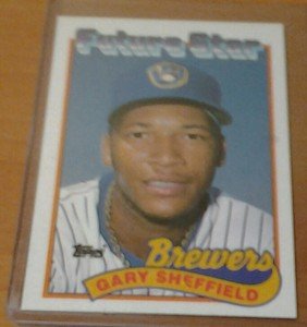 GARY SHEFFIELD Brewers Yankees 1989 Topps rookie card