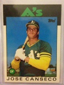 JOSE CANSECO Oakland A's 1986 Topps Traded rookie card