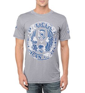 NWT AFFLICTION Master Customs silver tee shirt mens Large