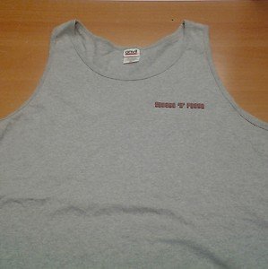 GROUND 'N' POUND gray grey tank top red lettering mens XL UFC MMA jiu jitsu