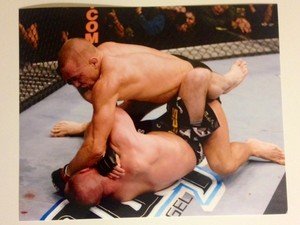 UFC MMA GEORGES ST-PIERRE GSP elbows Serra 8x10 photo