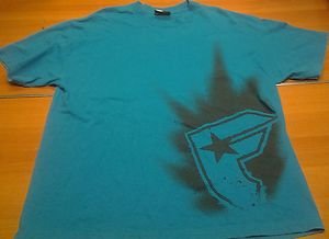 FAMOUS SAS blue teal aqua tee shirt mens XL