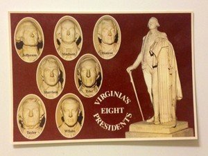 NEW UNUSED post card Virginia's Eight Presidents 1