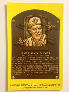 NEW UNUSED post card Baseball Hall of Fame Jim Palmer Orioles plaque