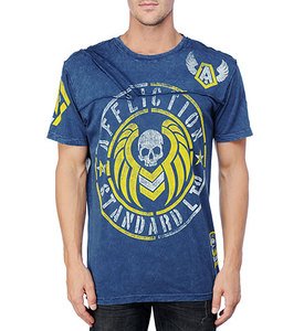 NWT AFFLICTION Barracks tee shirt navy mens XL