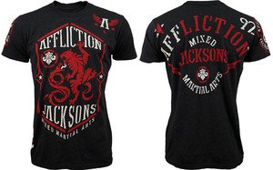 NWT AFFLICTION Jackson's MMA tee shirt black mens XL UFC