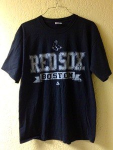 MAJESTIC Boston Red Sox black tee shirt mens XL