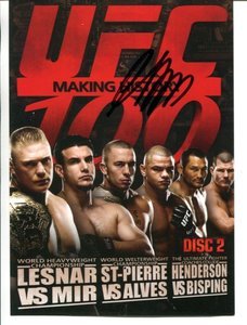 UFC MMA Champ GEORGES ST-PIERRE GSP autographed signed 5x7 UFC 100 DVD promo