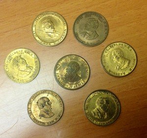 Lot of 7 PRESIDENTIAL Coins Medals Grant Cleveland Wilson Van Buren Fillmore +2