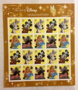 DISNEY Imagination stamp sheet $8.40 face value Mickey Mouse 101 Dalmations