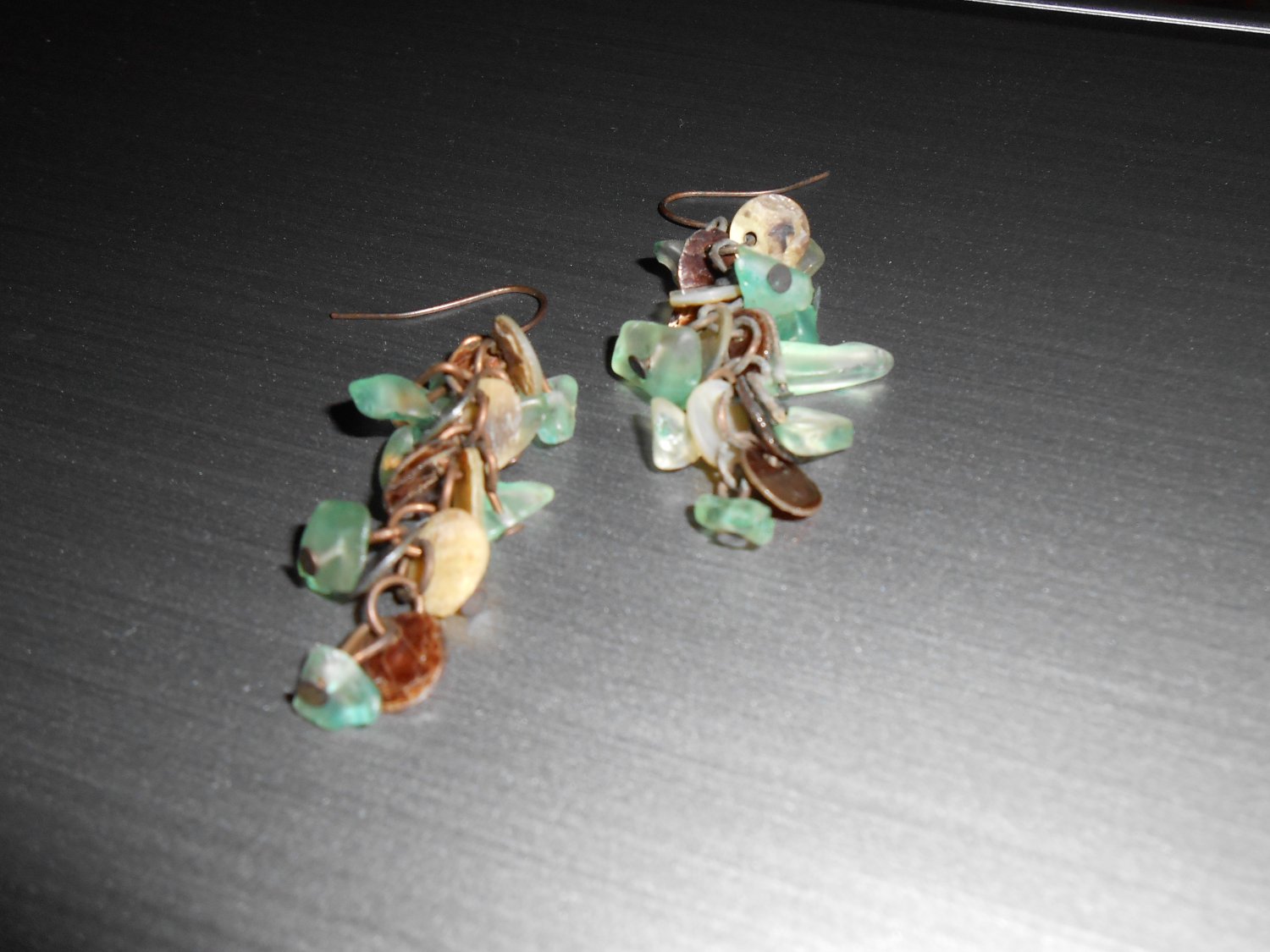 Teal and Copper Bohemian Drop Earrings