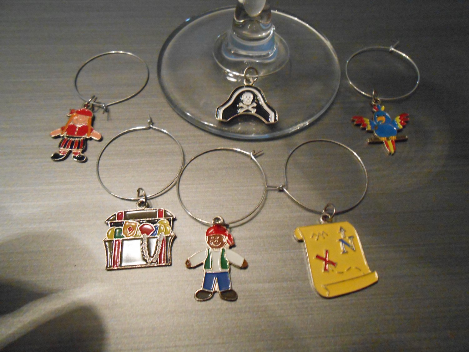 Pirate Wine Glass Charms