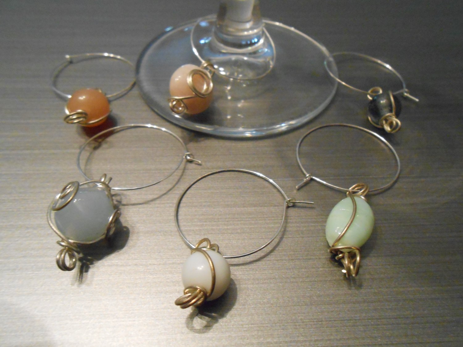 Polished Stones Wine Glass Charms
