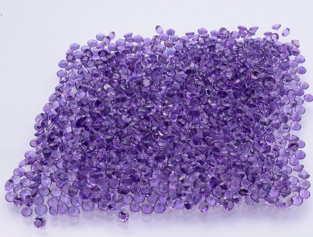 Certified Natural Amethyst AAA Quality 2 mm faceted Round 50 pcs Lot