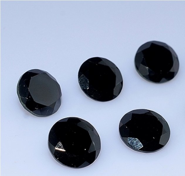 Certified Natural Black Spinel AAA Quality 10 mm Faceted Round 5 pcs lot