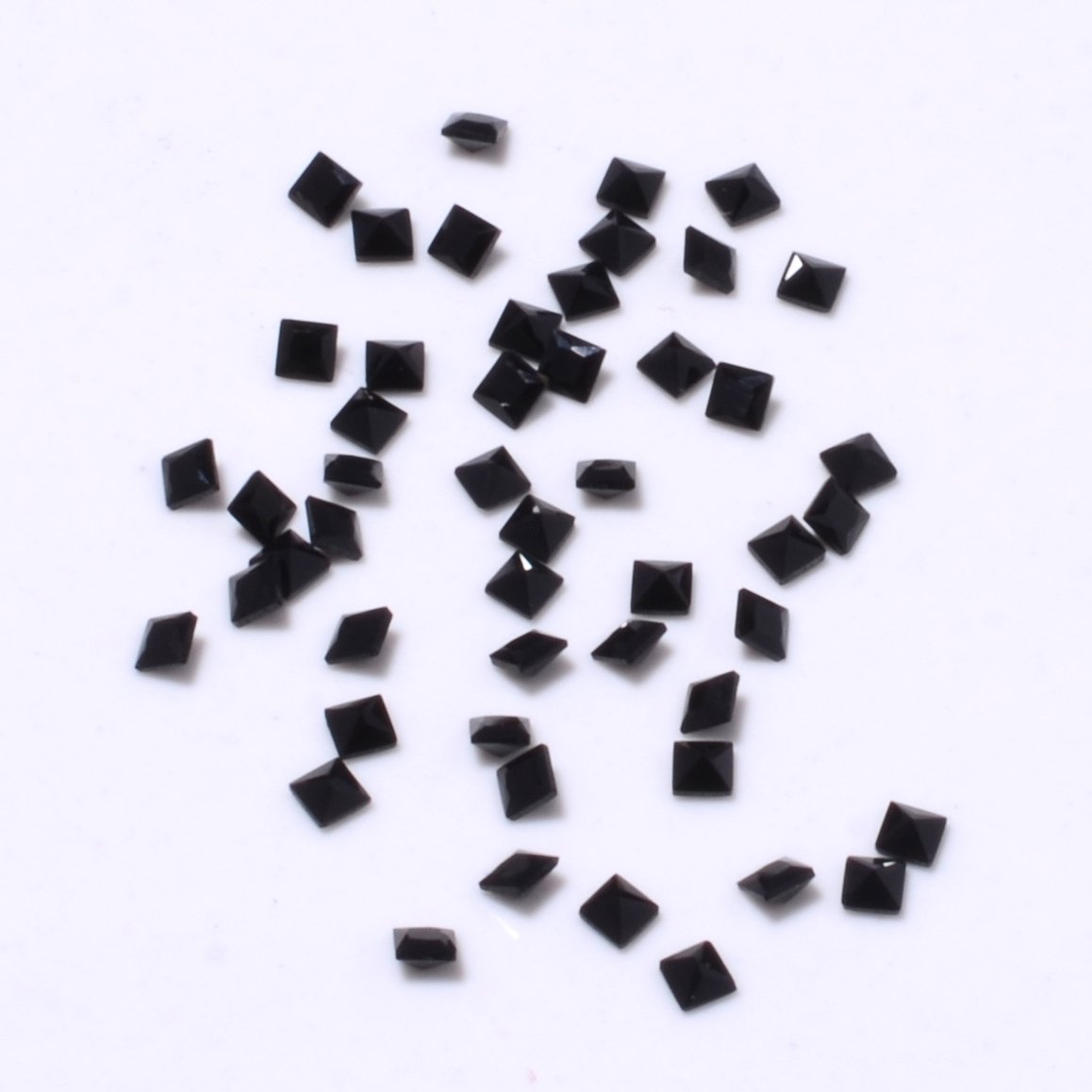 Certified Natural Black Spinel AAA Quality 1.75 mm Faceted Square 25 pcs lot