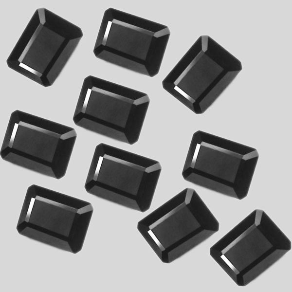 Certified Natural Black Spinel AAA Quality 6x4 mm Faceted Octagon 10 pcs lot