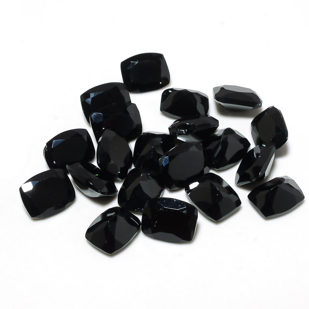 Certified Natural Black Spinel AAA Quality 8x6 mm Faceted Cushion 50 pcs lot