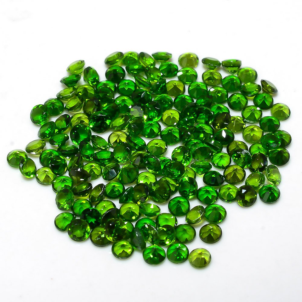Certified Natural Chrome Diopside AAA Quality 1.25 mm Faceted Round 25 pcs lot