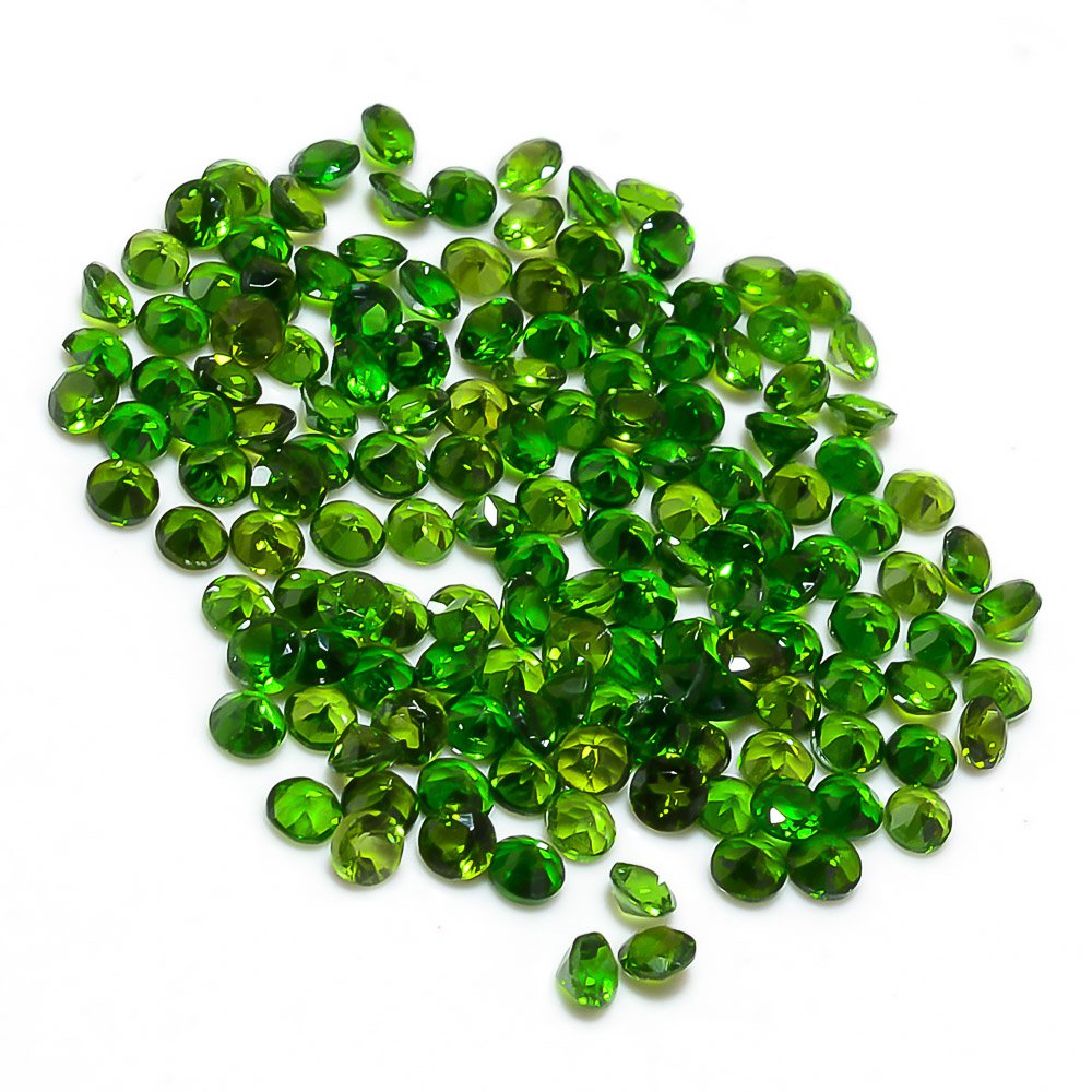 Certified Natural Chrome Diopside AAA Quality 1.75 mm Faceted Round 50 pcs lot