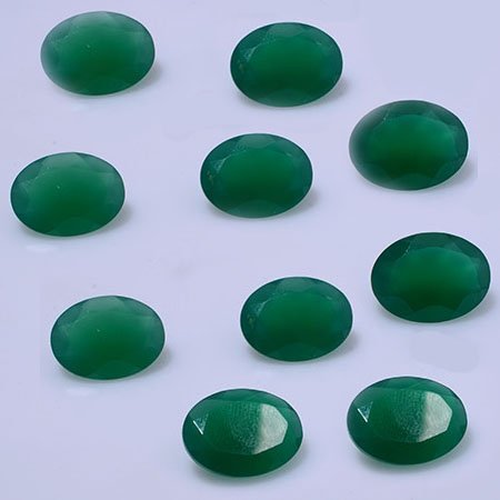 Certified Natural Green Onyx AAA Quality 8x6 mm Faceted Oval 10 pcs lot