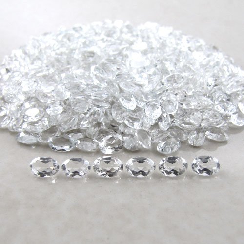 Certified Natural White topaz AAA Quality 6x4 mm Faceted Oval 25 pcs Lot
