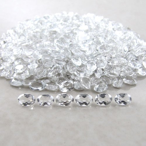 Certified Natural White topaz AAA Quality 8x6 mm Faceted Oval 50 pcs Lot