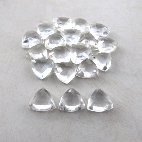 Certified Natural White topaz AAA Quality 5.5 mm Faceted Trillion 5 pcs Lot