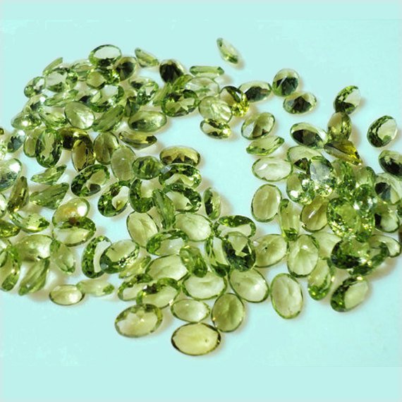 Natural Peridot 5x3mm Faceted Cut Oval 2 Piece Calibrated Size Loose Gemstone