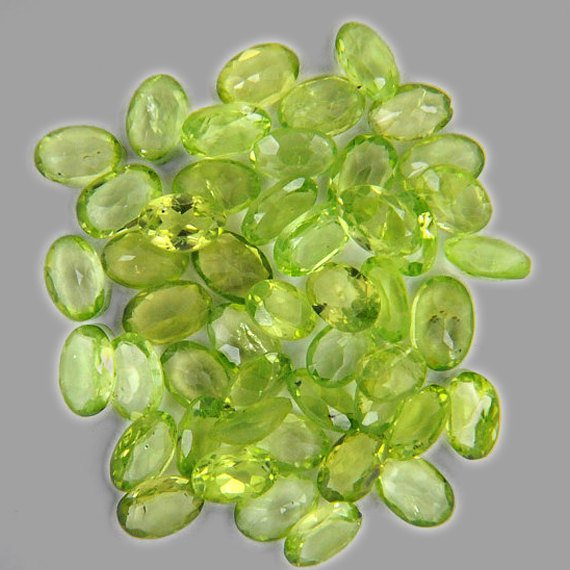 Natural Peridot 8x6mm Faceted Cut Oval 5 Pieces Calibrated Size Loose Gemstone