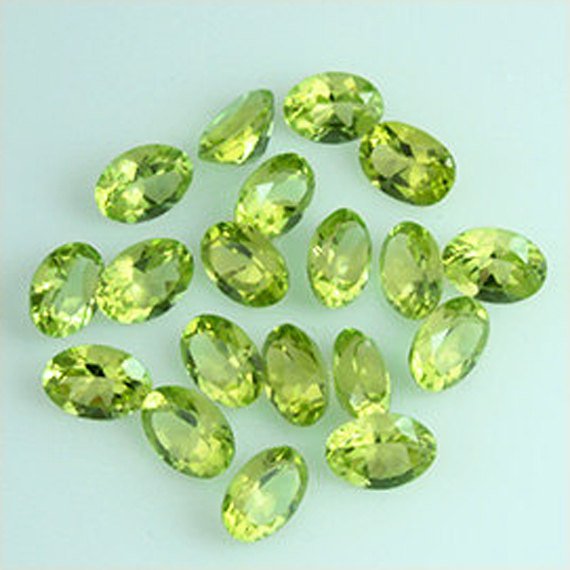 Natural Peridot 6x4mm Faceted Cut Oval 50 Pieces Calibrated Size Loose Gemstone