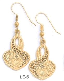 Filigree Hearts Earrings Gold Or Rhodium Layered LE-6