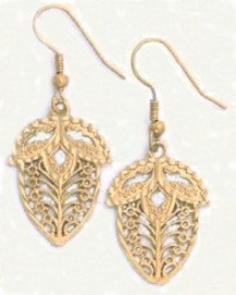 Filigree Acorn Earrings Gold Layered LE-2