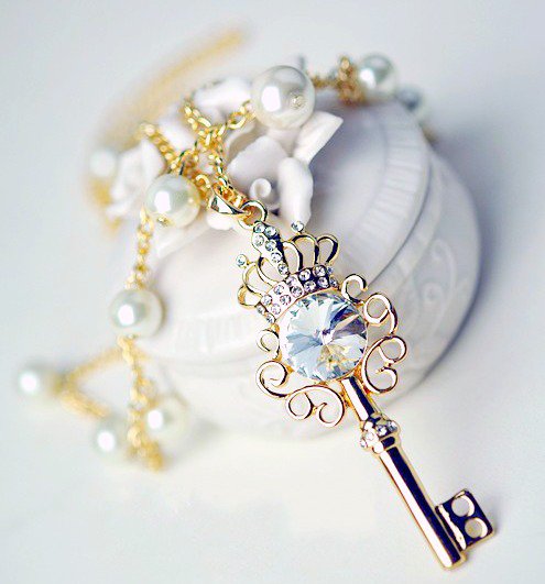 Luxury Crown and Key Shaped Necklace