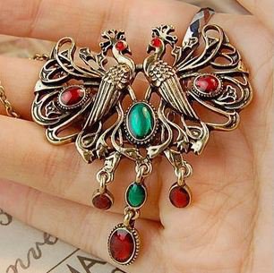 Vintage Peacocks Necklace