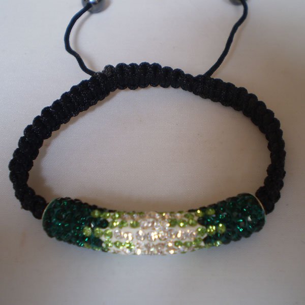 Rhinestone tube bending gradient Crystal shamballa bracelet