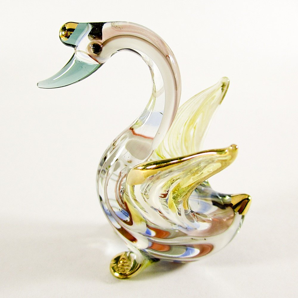 red swan hand blown art glass