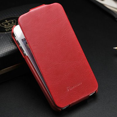 Luxury Retro PU Leather iPhone 5 Case Cover (RED)