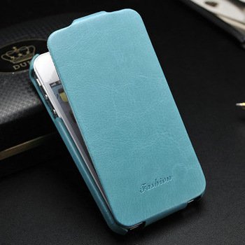 Luxury Retro PU Leather iPhone 5 Case Cover (BLUE)