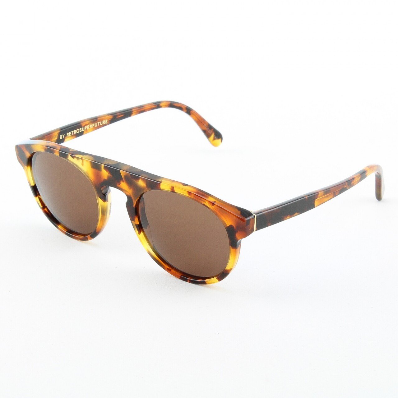 Super Racer 486/3T Sunglasses by RETROSUPERFUTURE Color Dark Havana with Black Zeiss Lenses