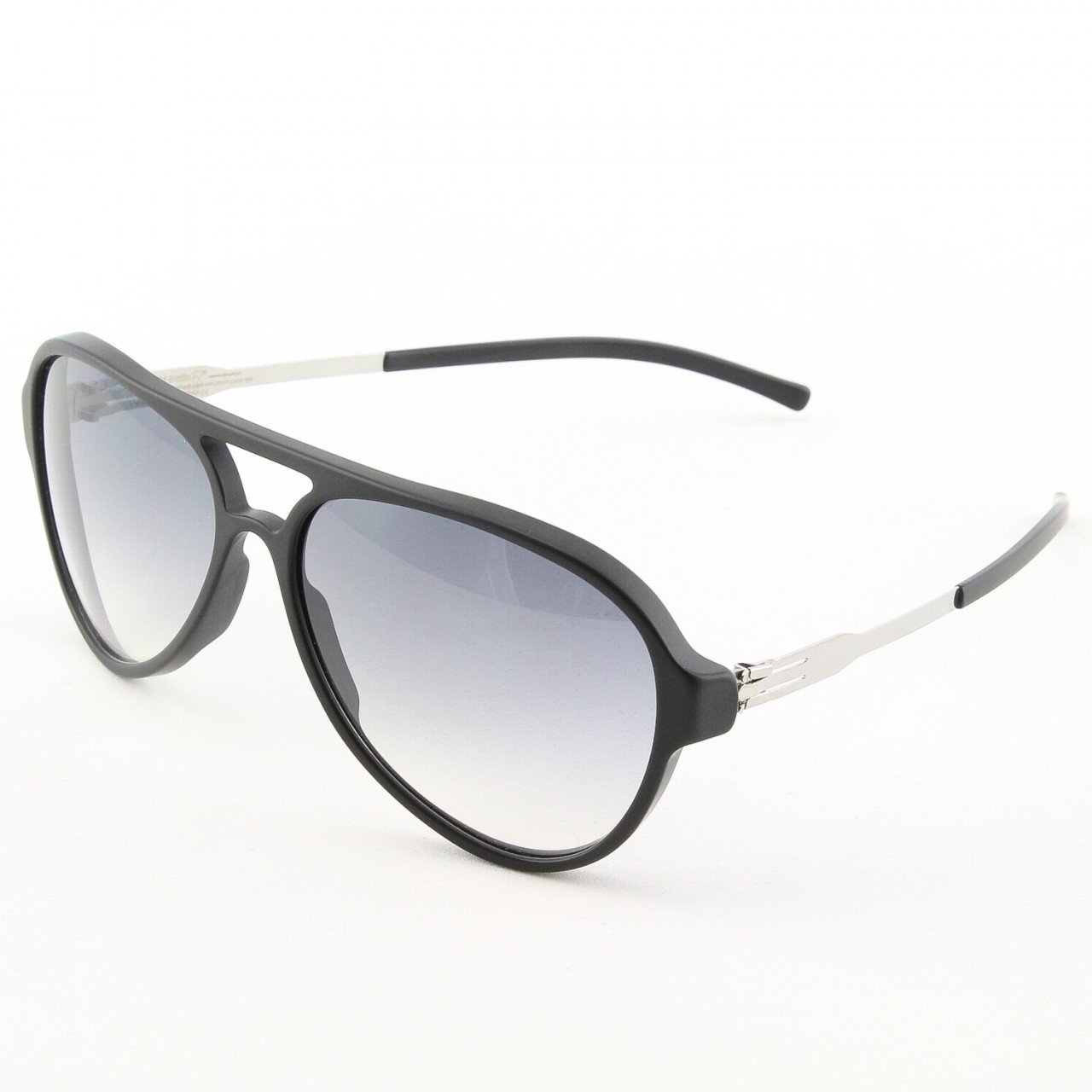 ic! Berlin Gefrone Sunglasses Col. Black/Chrome with Black Gradient Lenses