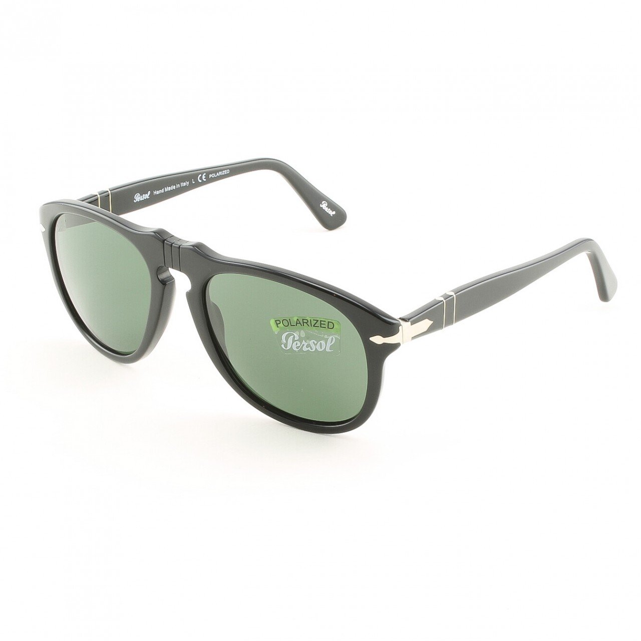 Persol PO0649 95/58 54mm Black Sunglasses with Grey Green Polarized Lenses