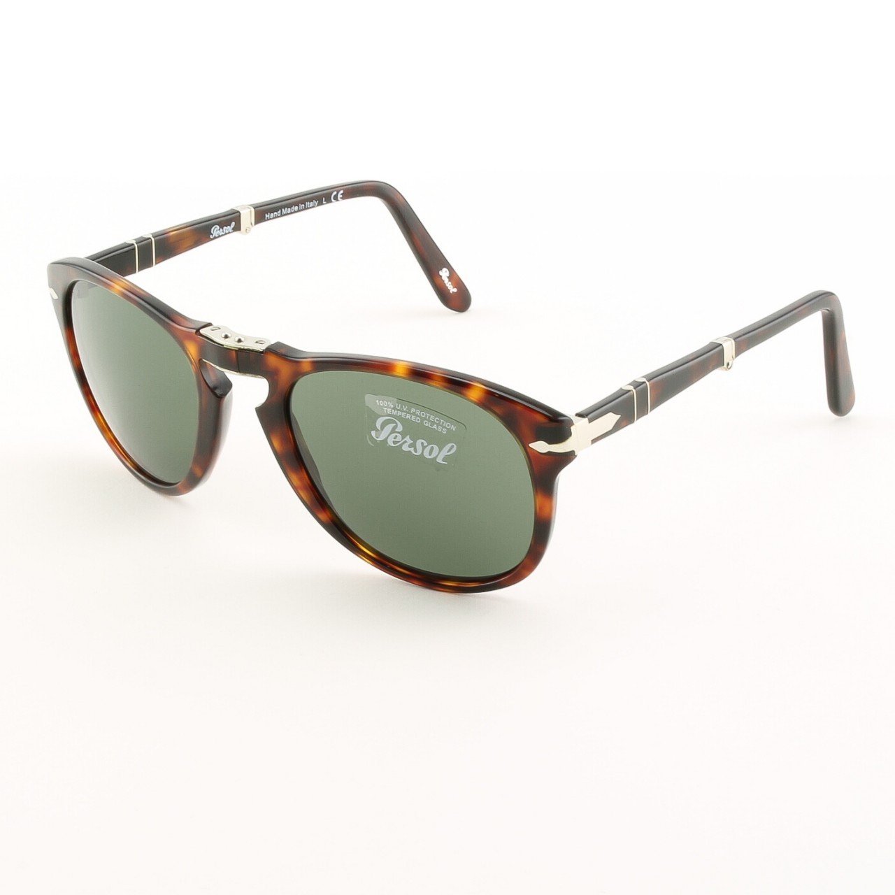 Persol PO0714 24/31 54mm Sunglasses Havana w/ Green Grey Crystal Lenses 714 NWT